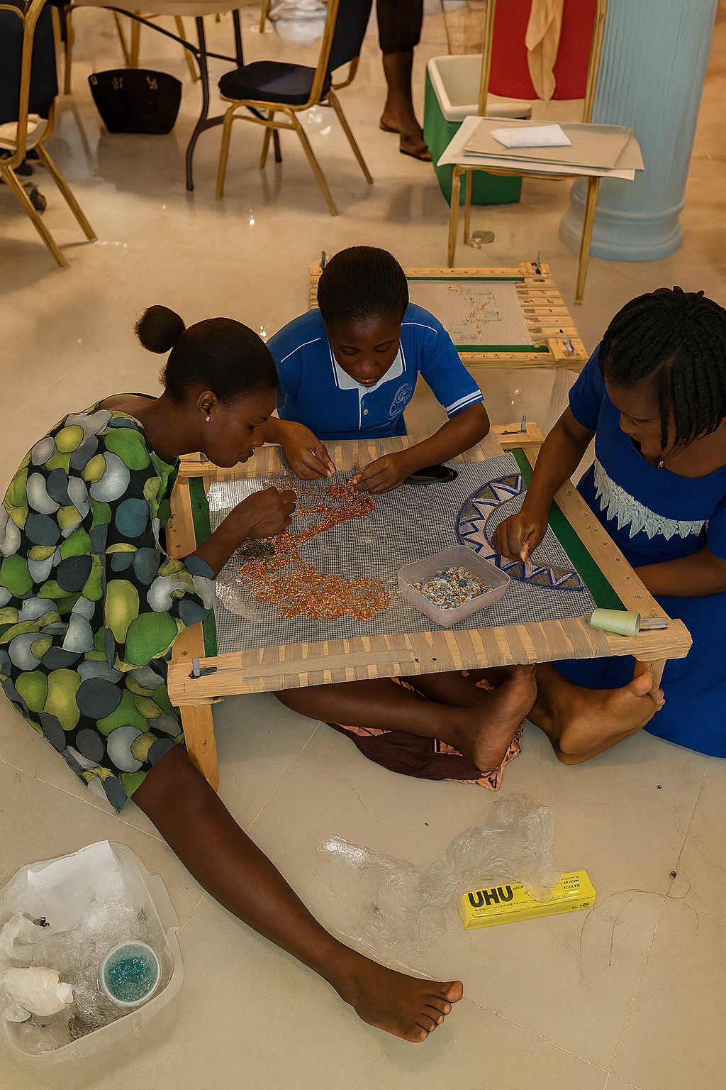 Women learning a vocational skill at AFIFEN